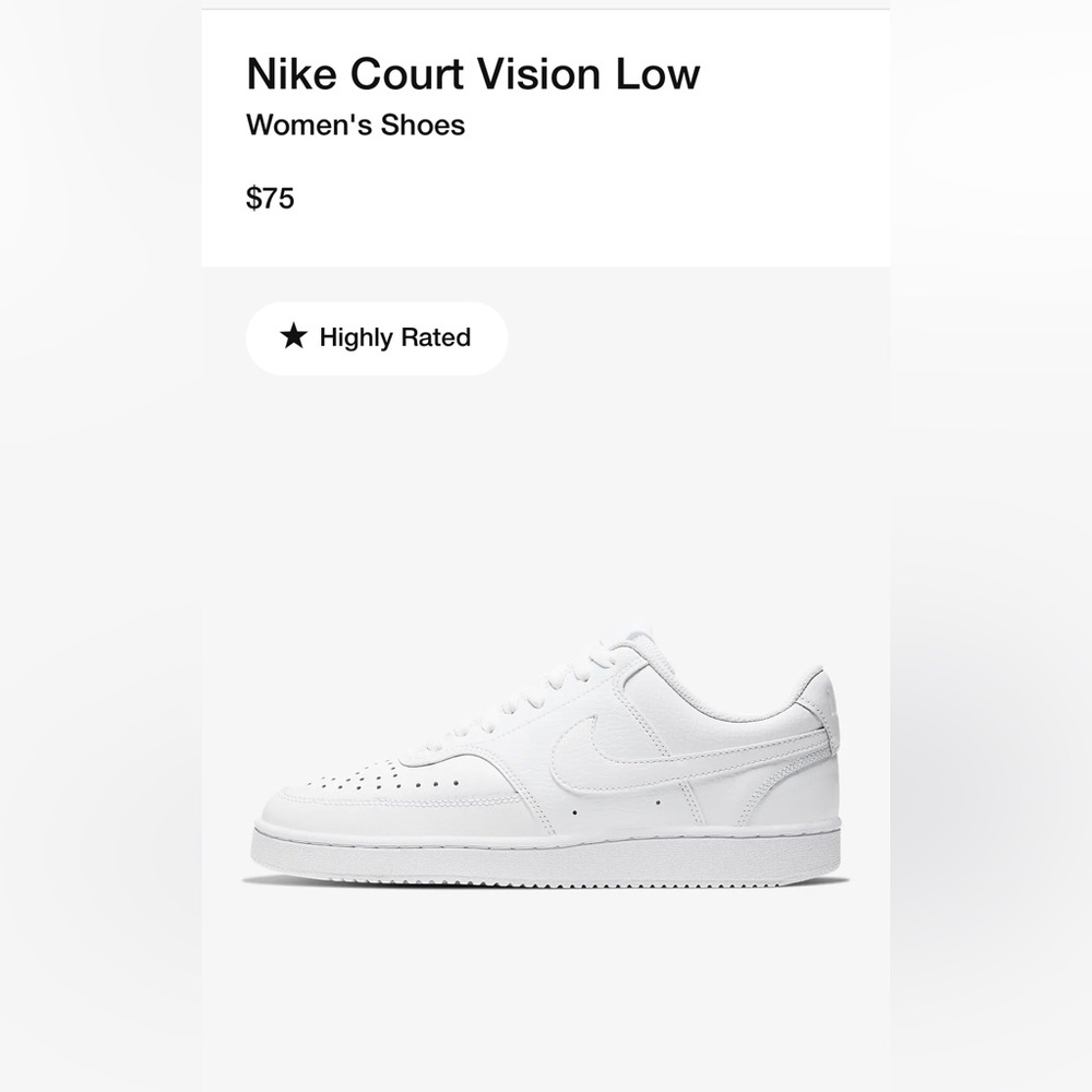 Nike Court Vision Low. Women Sneaker Size 8.